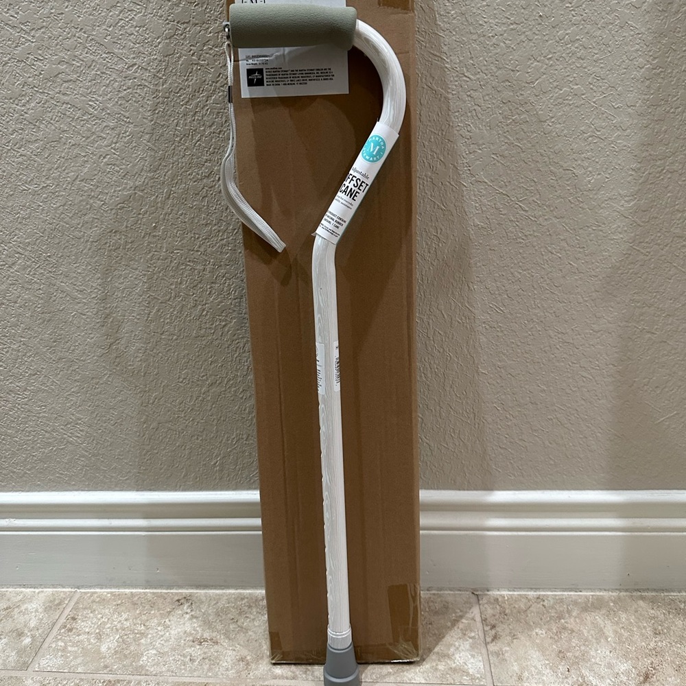 White walking cane